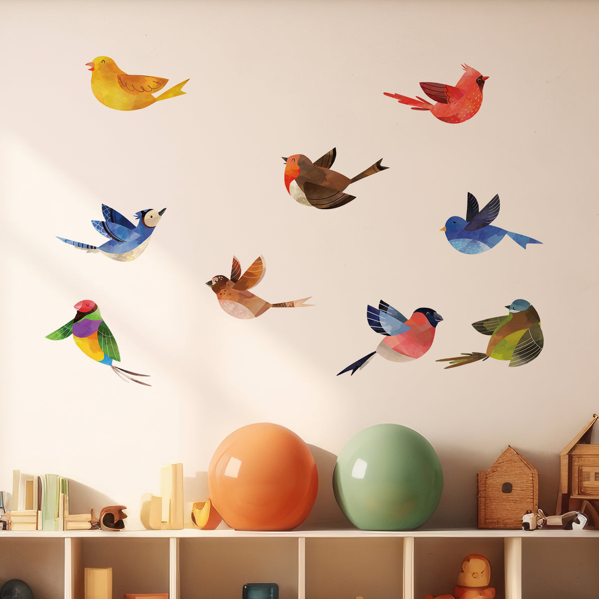 Bird Decals - Watercolor Rainbow Pattern - Set of 8 Bird Stickers – My  Wonderful Walls