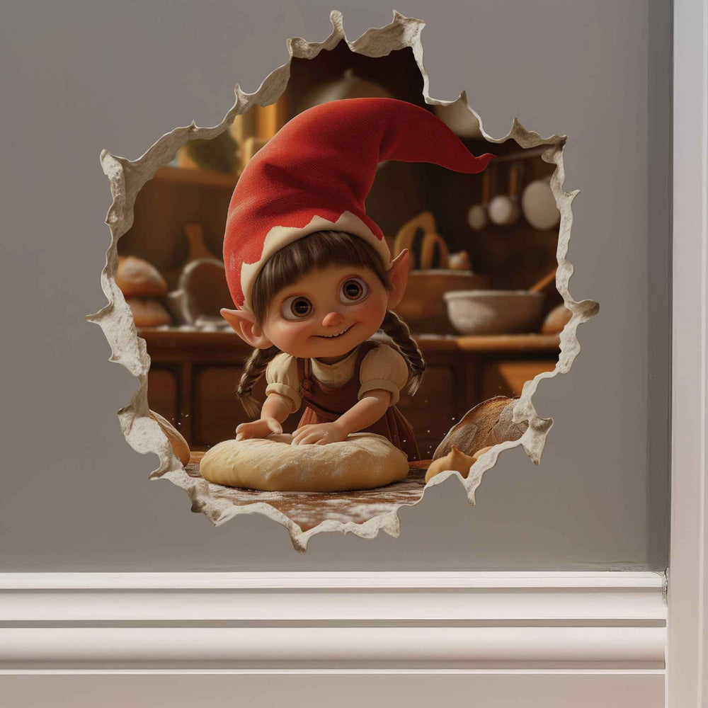 Bread Baker Gnome Hole Decal - My Wonderful Walls