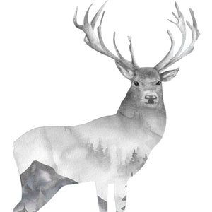 Forest Elk and Moon Wall Decal Set