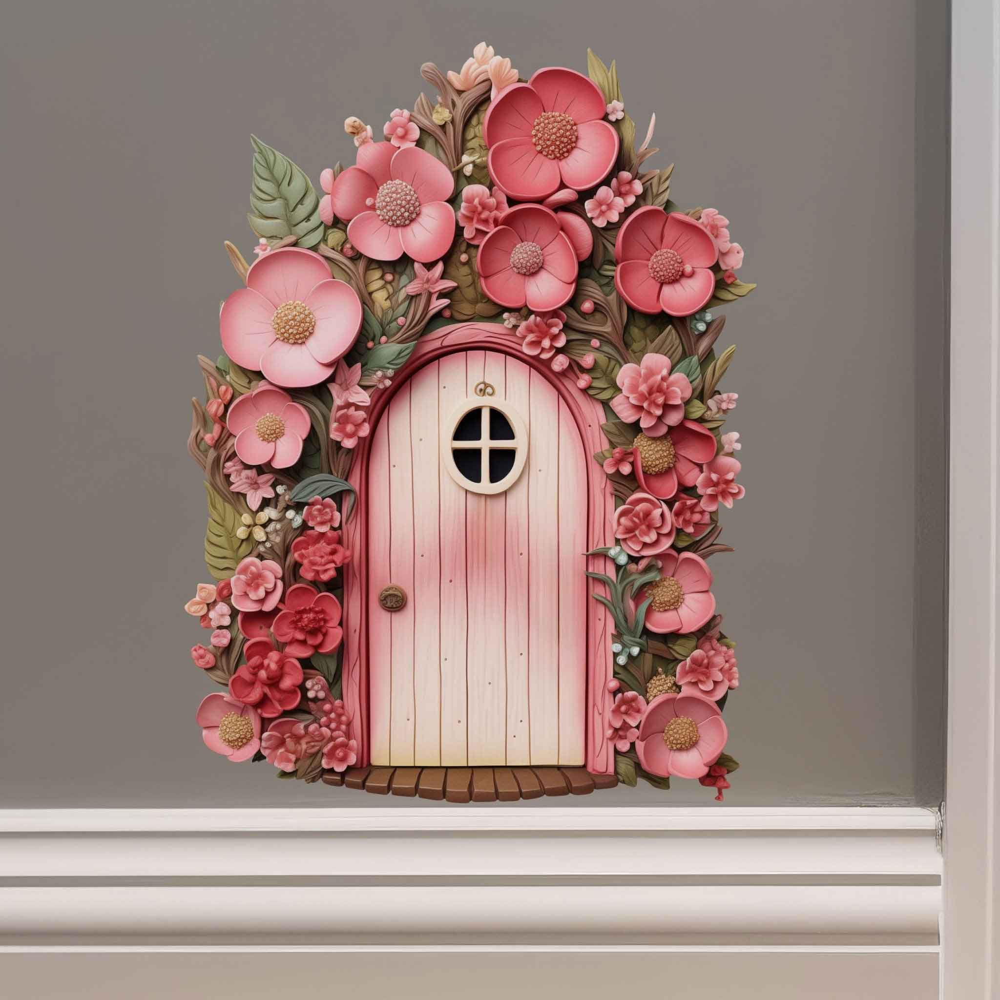Pink Bloom Haven Fairy Door Decal