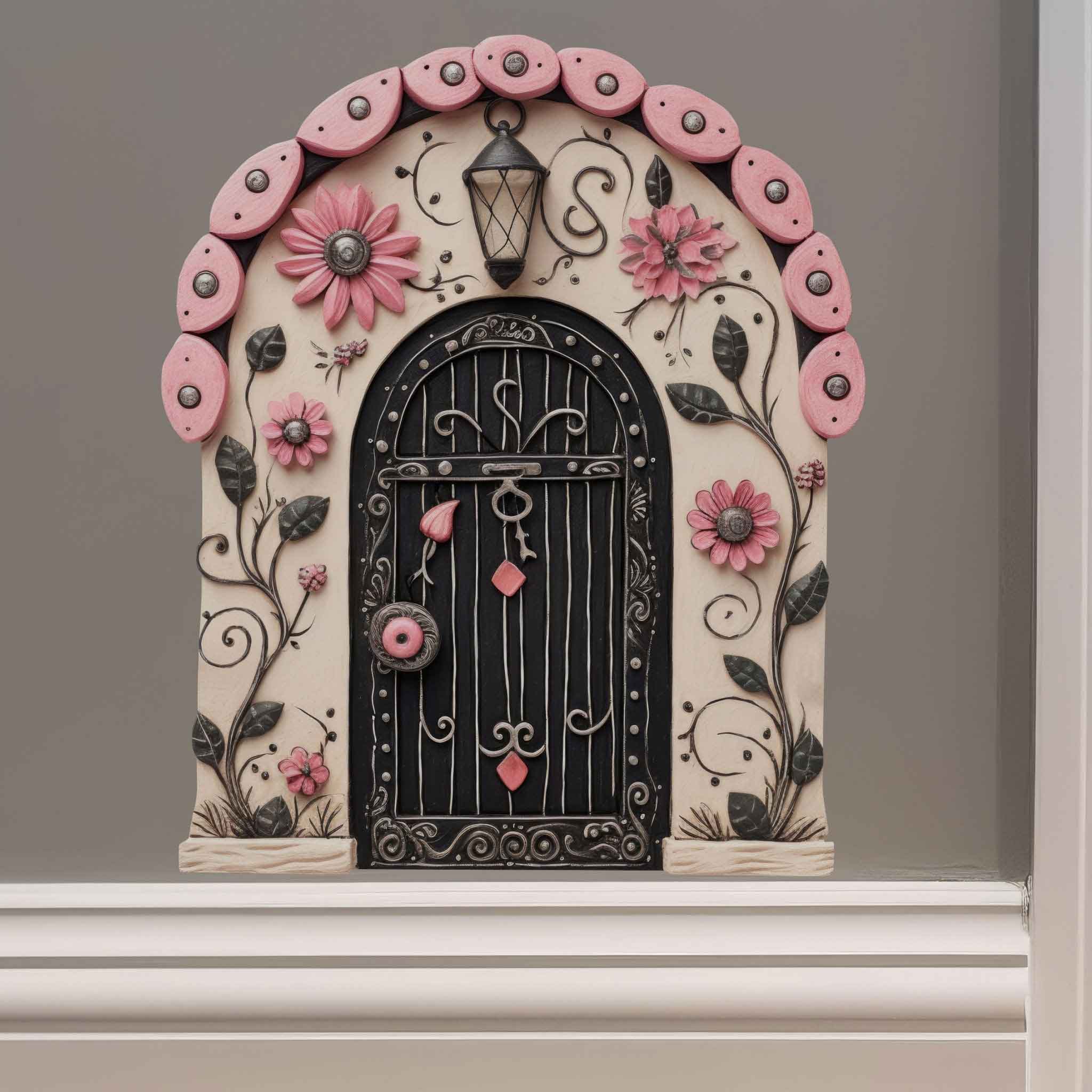 Pink Petal Fairy Door Decal