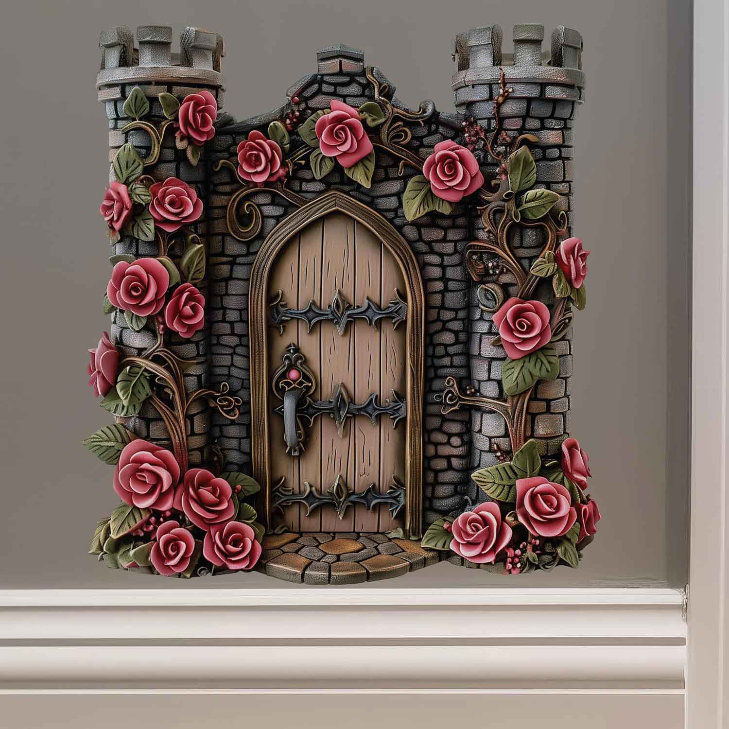 Rose Castle Fairy Door Decal