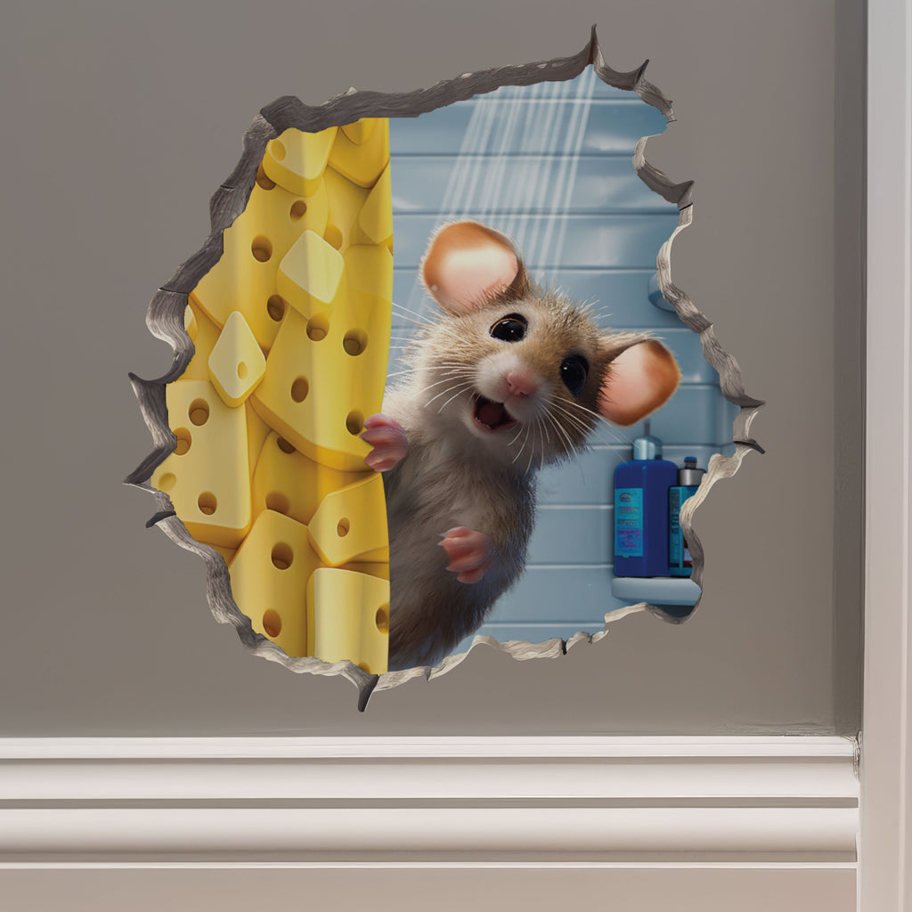 Shower Mouse decal on wall