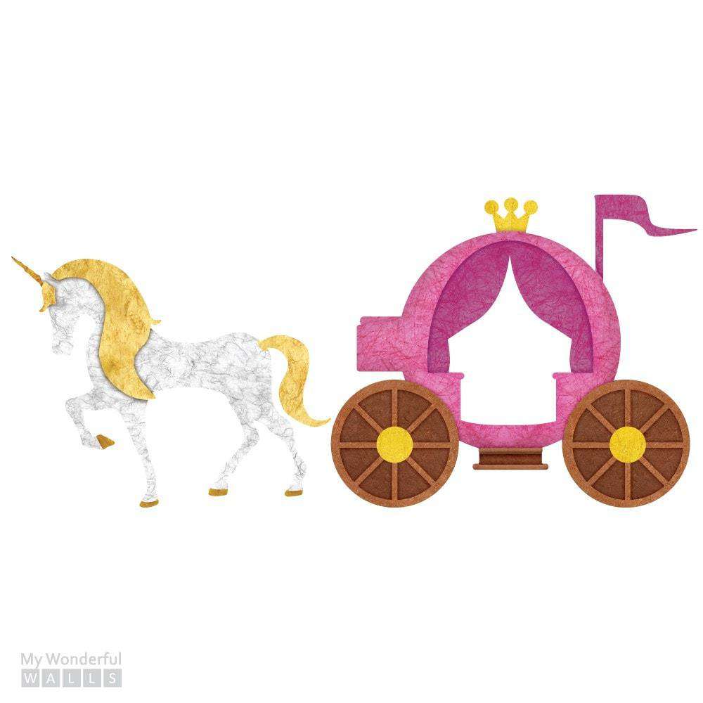 Unicorn and Carriage Sticker Set
