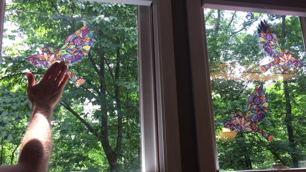 Flying Floral Bird Wall Stickers for Walls and Windows - Set of 4