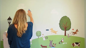 Cat and Dog City Park Wall Decal Sticker Kit - MINI SET