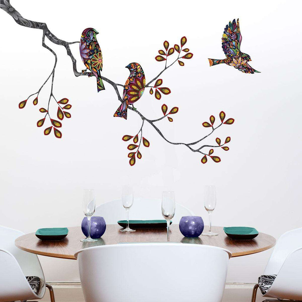 Birds and Tree Branch Wall Sticker - Decal