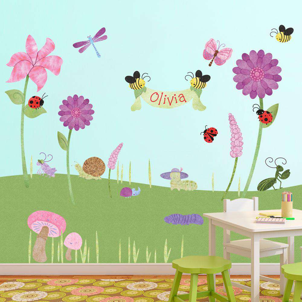 bugs and flower stickers decals