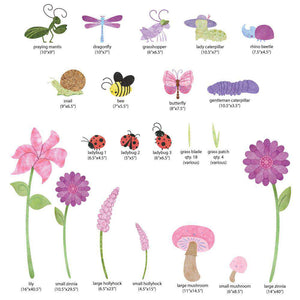 Bugs & Blossoms Wall Mural Sticker Kit - JUMBO SET - My Wonderful Walls