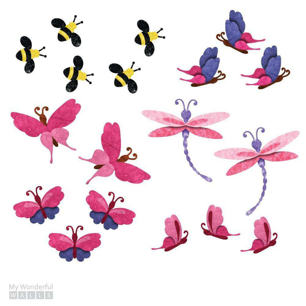 Butterflies, Dragonflies, and Bees Sticker Set - My Wonderful Walls