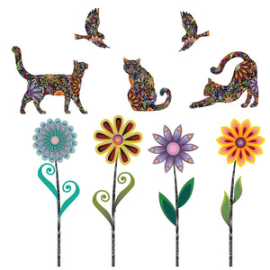 Cats & Flowers Wall Decal Set - My Wonderful Walls