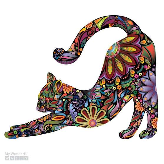 Cats & Flowers Wall Decal Set - My Wonderful Walls