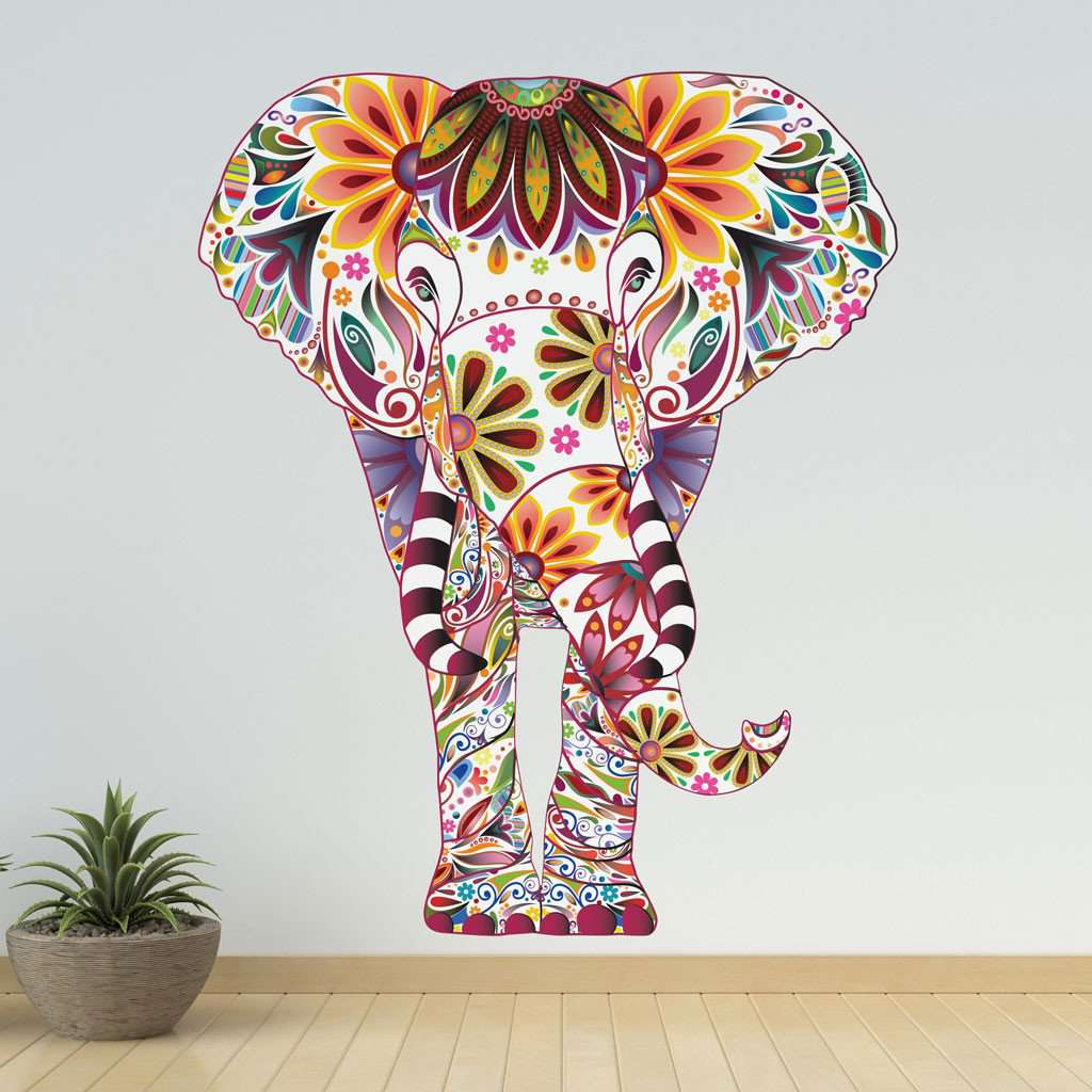 Colorful Elephant Wall Decal