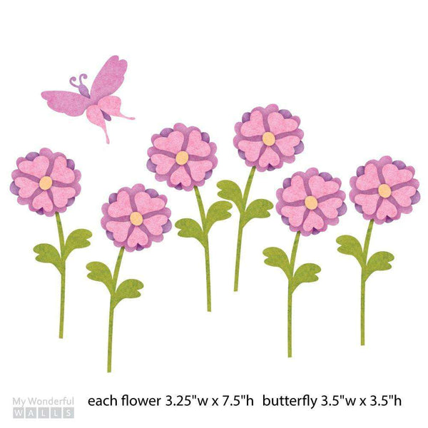 Daisy Flowers & Butterfly Wall Sticker Set - My Wonderful Walls