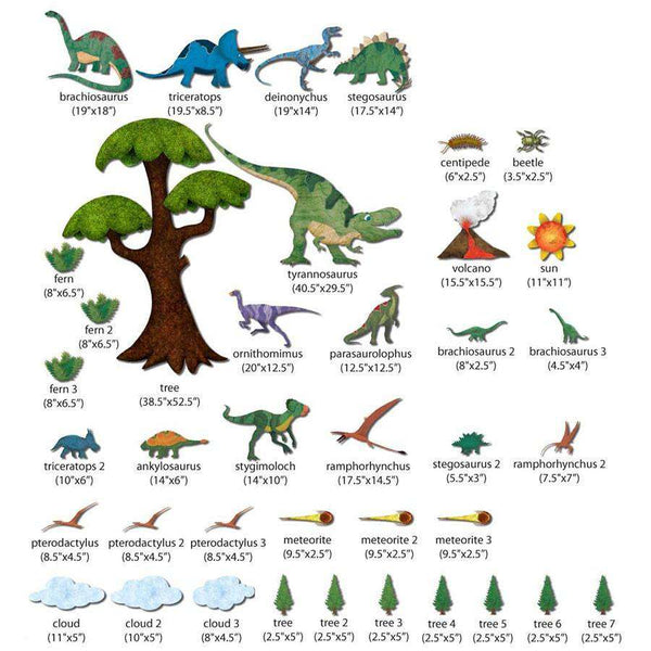 Dinosaur Wall Sticker Decal Kit - JUMBO SET - My Wonderful Walls