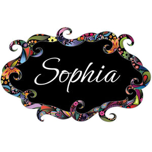 Floral Swirl Name Sign Wall Sticker - My Wonderful Walls