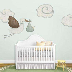 Flying Stork and Cloud Wall Stickers - My Wonderful Walls