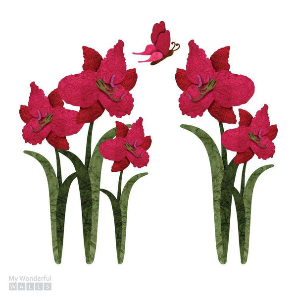 Lilies and Butterfly Wall Sticker Set - My Wonderful Walls