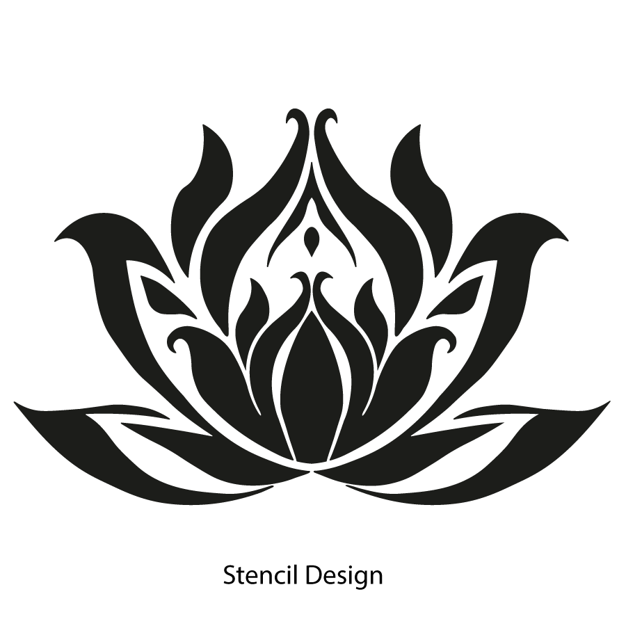 Large Lotus Flower Stencil Lotus Flower Wall Stencil My Wonderful Walls
