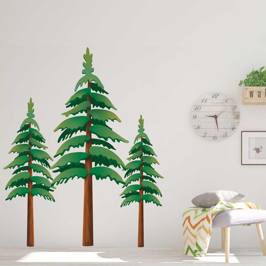 Pine Tree Wall Decals - Set of 3
