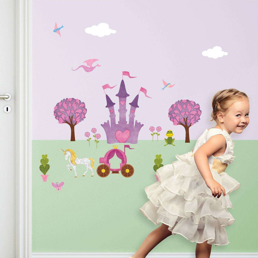 Princess Wall Sticker – Peel & Stick Decals for Princess Wall Mural with Large Princess Castle for Girls Room