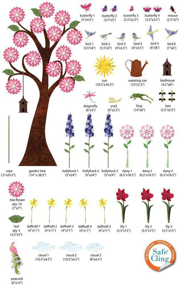 Splendid Flower Garden Wall Decal Sticker Kit - JUMBO SET - My Wonderful Walls