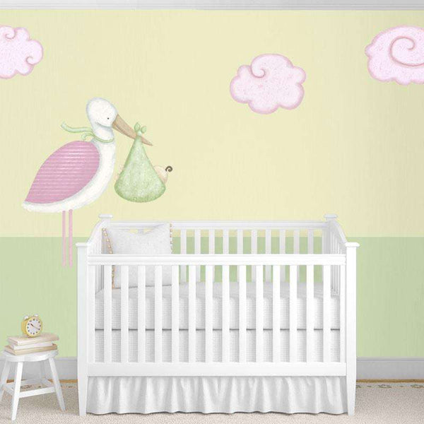 Standing Stork and Cloud Wall Stickers - My Wonderful Walls