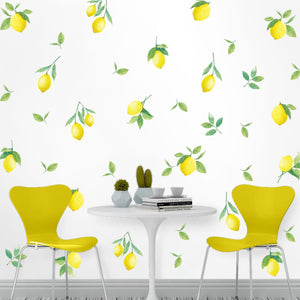 Watercolor Lemon Pattern Wall Decals - My Wonderful Walls