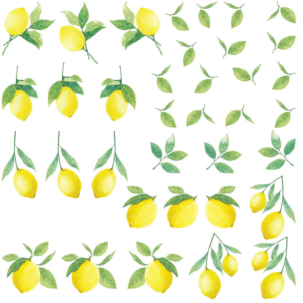 Watercolor Lemon Pattern Wall Decals - My Wonderful Walls
