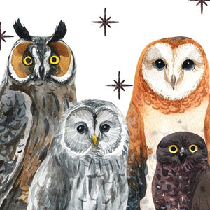 Watercolor Owl Pattern Wall Decal Set - My Wonderful Walls