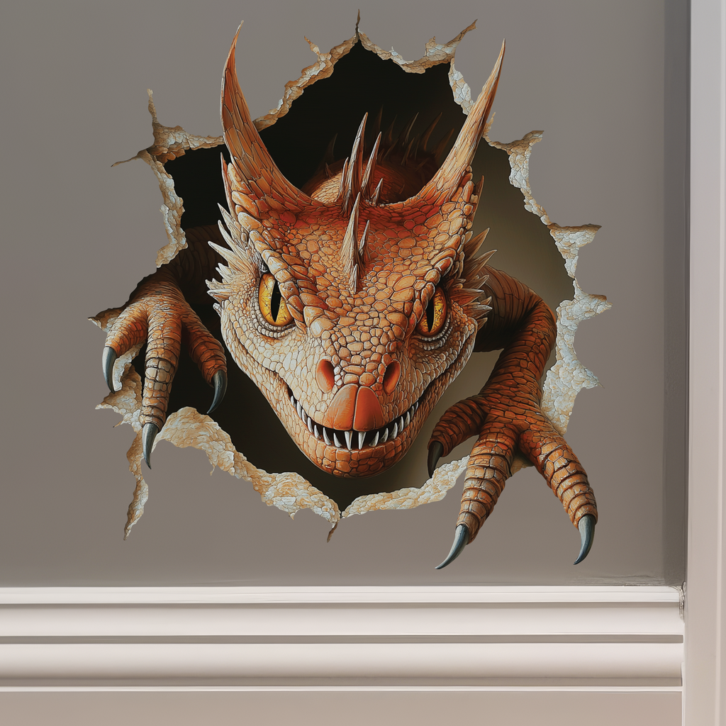 Red Dragon Decal on wall