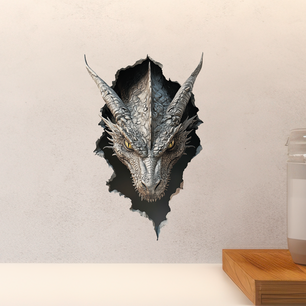 White Dragon Decal above countertop