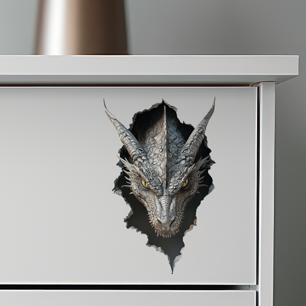 White Dragon Decal on dresser