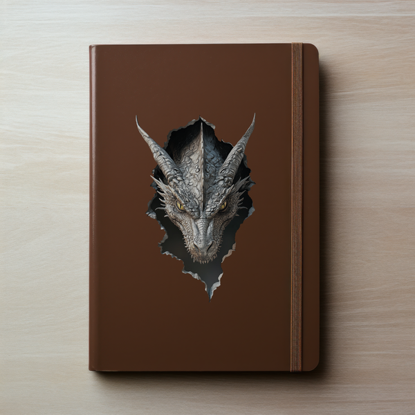 White Dragon Decal on notebook