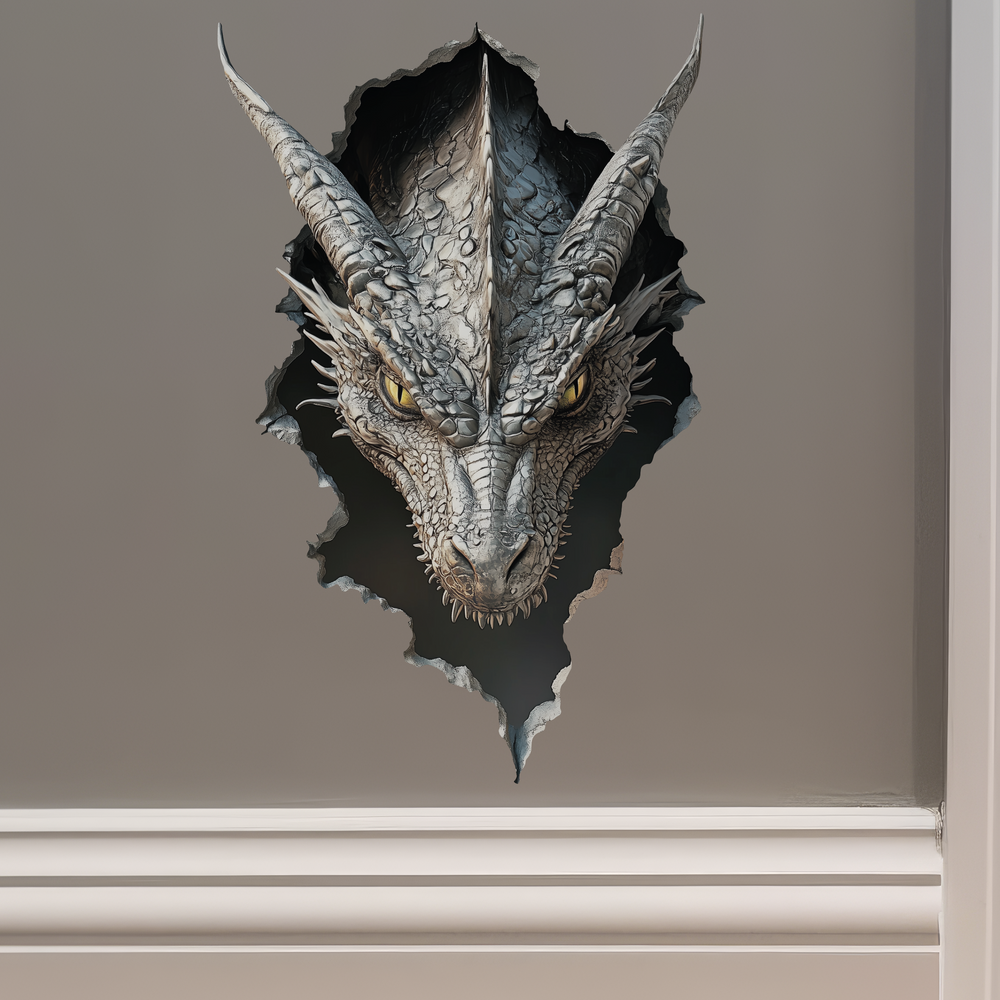 White Dragon Decal on wall