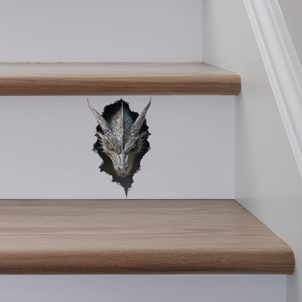 White Dragon Decal on stairs