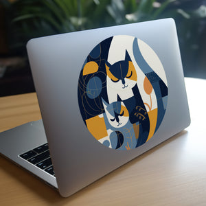 Cat Sticker on a Laptop