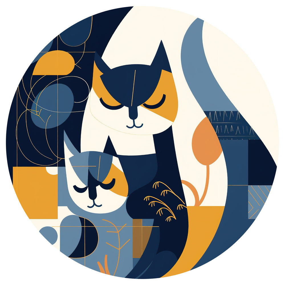 Cat Wall Sticker - Boho Cat Decor - Hugging Cat Car Sticker