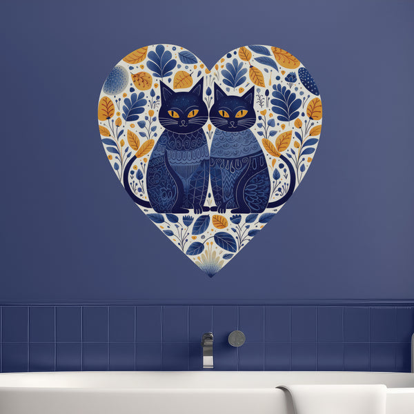 Cat decal in bathroom