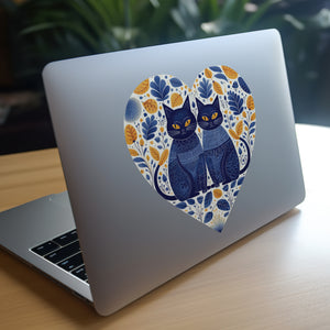 Cat decal on laptop