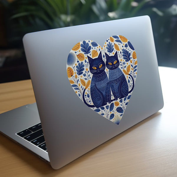 Cat decal on laptop