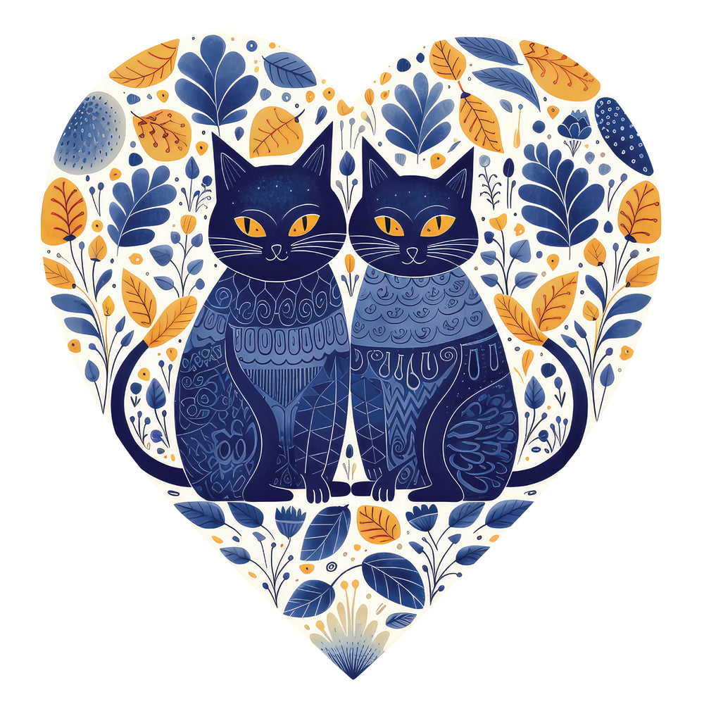 Folk art cat decal