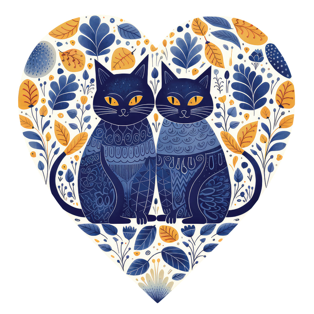 Folk art cat decal