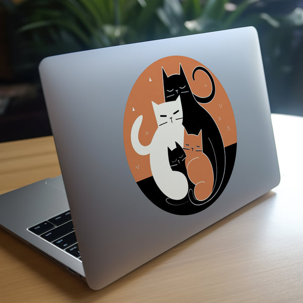 Cat decal on laptop