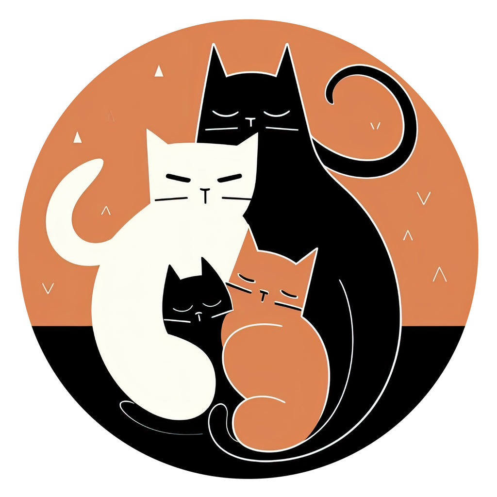 Cat family decal