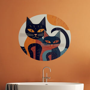 Cat wall sticker in bathroom
