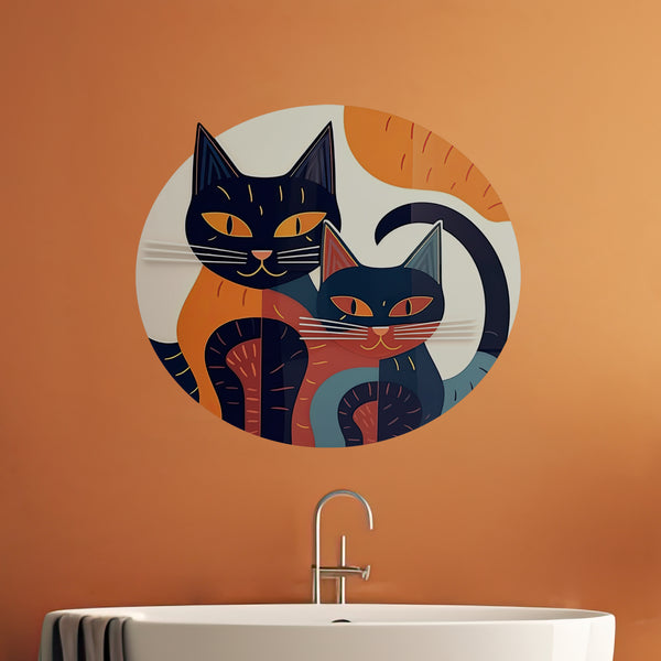 Cat wall sticker in bathroom
