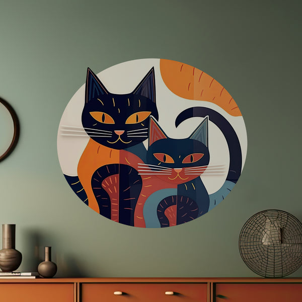 Cat wall sticker above dresser