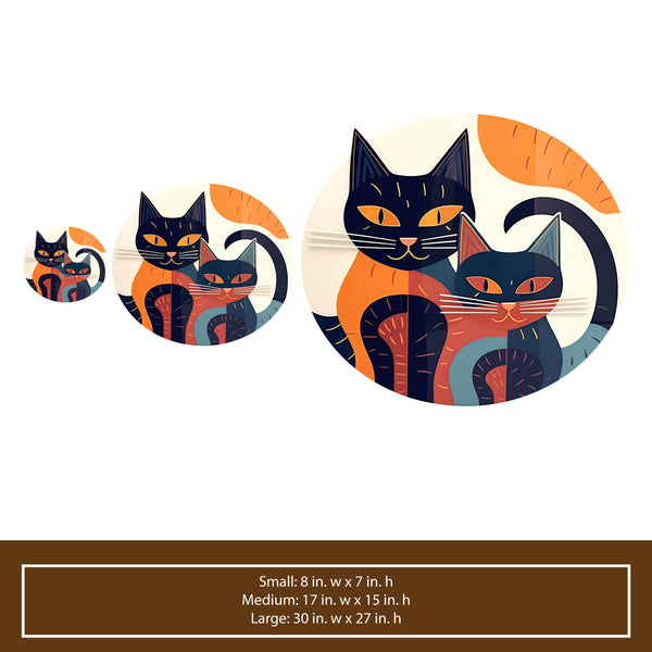 Cat wall sticker sizes