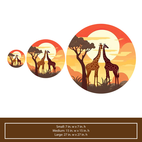 Giraffe sticker sizes
